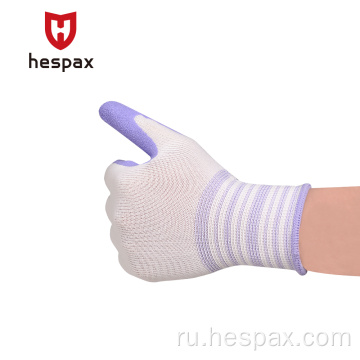 Hespax Latex Anti-Slip Construction Works Gloves Custom Logo